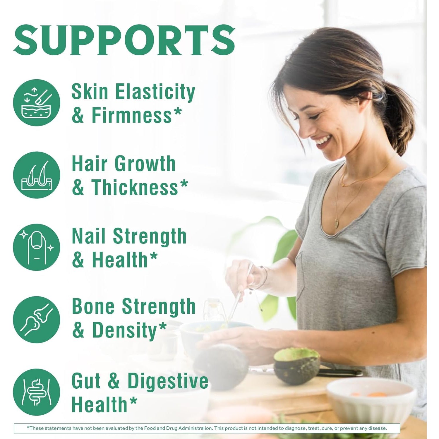 Vitalibre Bovine Collagen Peptides Powder for Women and Men, Grass-Fed Hydrolyzed Collagen Protein Type I & III, Skin, Hair, Nails, Bones, Digestion, Unflavored, Non-Gmo, Keto & GF, 11 Servings, 8Oz