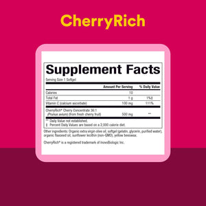 Cherryrich by Natural Factors, Super Strength Cherry Concentrate, Antioxidant Support for Healthy Joints and Uric Acid Metabolism, 90 Softgels (90 Servings)