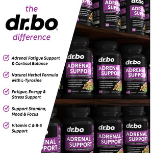 Adrenal Support Cortisol Manager Supplement - Adrenal Fatigue Supplements for Women & Men with Natural Adaptogen Ashwagandha Holy Basil Rhodiola L Tyrosine Complex Fatigue Cortisol Health - 60 Pills