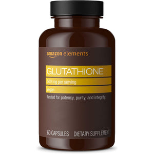 Amazon Elements Glutathione, Vegan, 500Mg per Serving, 60 Capsules