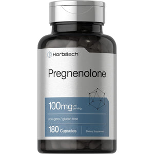 Horbäach Pregnenolone Supplement 100Mg | 180 Capsules | Non-Gmo and Gluten Free