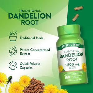 Nature'S Truth Dandelion Root Capsules | 100 Count | Non-Gmo & Gluten Free Supplement