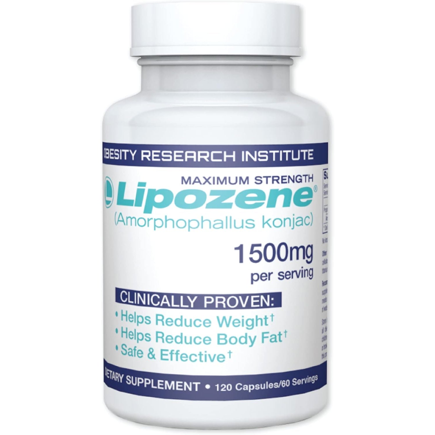 Lipozene MEGA Bottle - 120 Capsules, Making It Our Largest Size Available - Appetite Suppressant