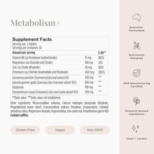 Jshealth Metabolism Supplement. Chromium for Healthy Blood Sugar and Cravings Support. with Zinc, Magnesium, Cinnamon, Gymnema. by Nutritionist Jessica Sepel (60 Tablets)