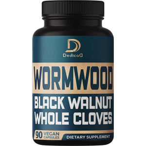 DEDICAD 12In1 Wormwood Black Walnut Clove Capsules - Immune, and Mood Support - 3 Month Supply - 90 Vegan Capsules