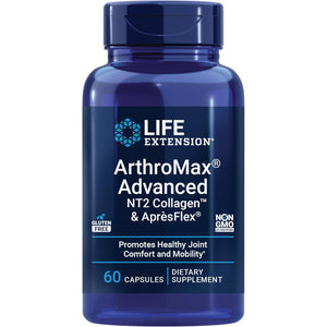 Life Extension Arthromax® Advanced NT2 Collagen™ & Aprèsflex®, Glucosamine Sulfate, Boswellia (Indian Frankincense), Joint Health, Mobility, Gluten-Free, Non-Gmo, 60 Capsules