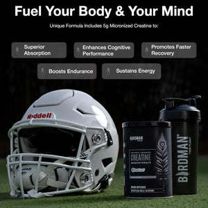 BIRDMAN Micronized Creatine Monohydrate Powder, Muscle Recovery, Caffeine Free, Creatine Pre Workout, Vegan, Post Workout, Gluten Free, Sugar Free | 80 Servings (5 Grams Each) | 0.8Lb