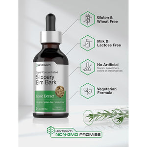 Horbäach Slippery Elm Liquid Drops | 2 Fl Oz | Bark Extract Tincture | Vegetarian | Alcohol Free | Non-Gmo, Gluten Free Supplement