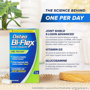 Osteo Bi-Flex One per Day Vitamin D Supplement, Improve Joint Function, Support Bone and Immune Health, 60 Coated Tablets
