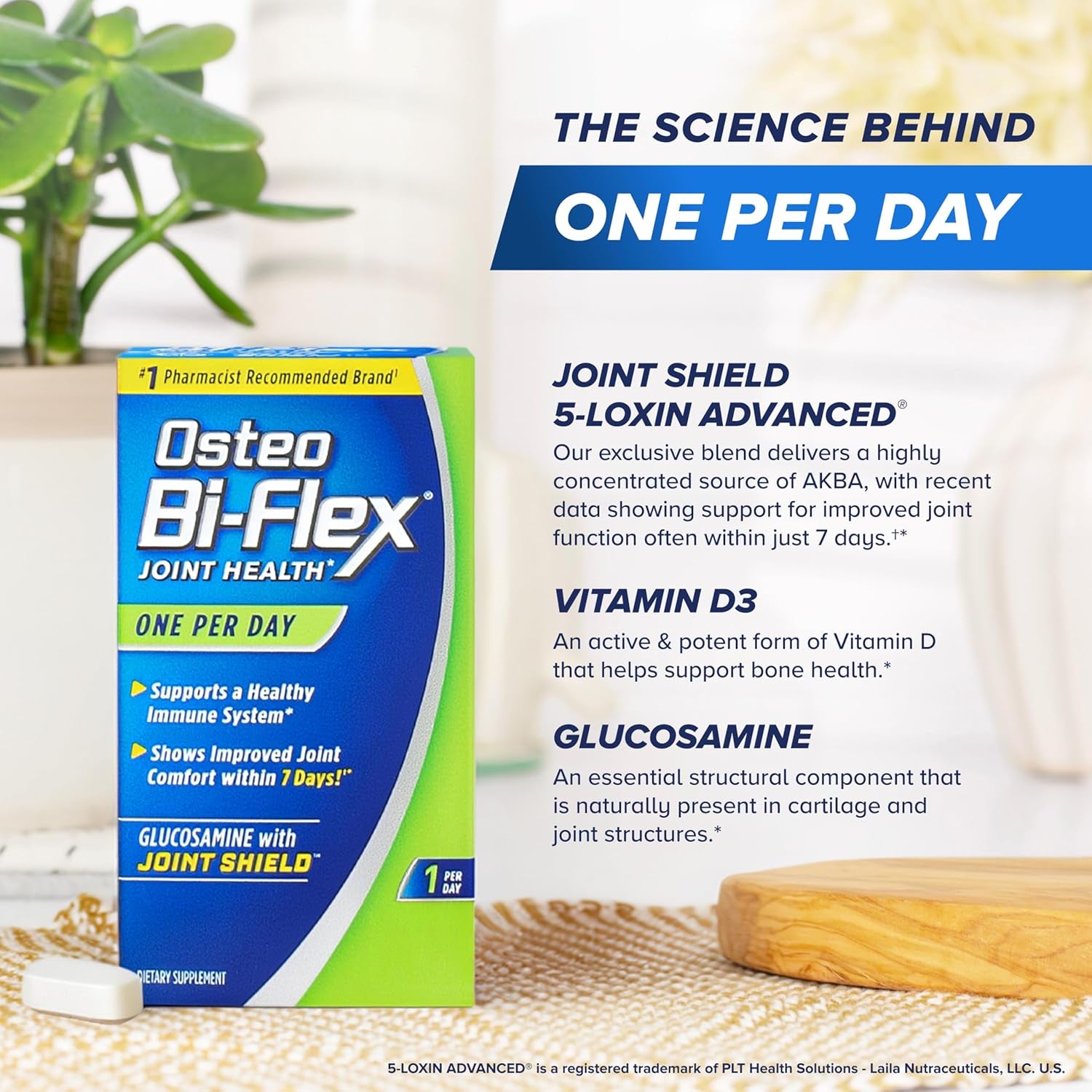 Osteo Bi-Flex One per Day Vitamin D Supplement, Improve Joint Function, Support Bone and Immune Health, 30 Coated Tablets