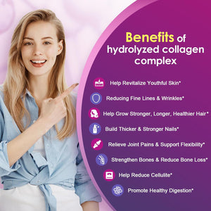 NATURE TARGET Multi Collagen Peptides Powder - Type I, II, III, V, X - Hydrolyzed Collagen Peptides with Vitamin C Hyaluronic Acid, Supports Skin Hair Nail & Joint, Grass-Fed, Non-Gmo, 50 Servings