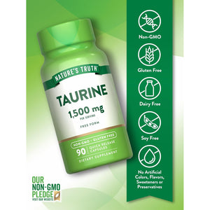 Nature'S Truth Taurine Supplement | 1500Mg | 90 Capsules | Non-Gmo & Gluten Free Amino Acid Supplement