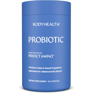 Bodyhealth Probiotic Enhanced with Perfectamino for Women and Men, Spore Based with Bifidobacterium, Lactobacillus Salivarius, Lactobacillus Acidophilus - 60 Capsules