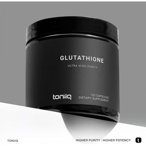Toniiq Ultra High Strength Glutathione Capsules - 1000Mg Concentrated Formula - 98%+ Highly Purified and Bioavailable - Non-Gmo Fermentation - 120 Capsules Reduced Glutathione Supplement
