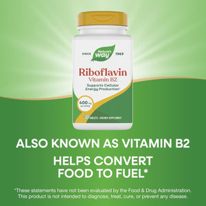 Enzymatic Therapy Riboflavin Vitamin B2, 400 Mg per Serving