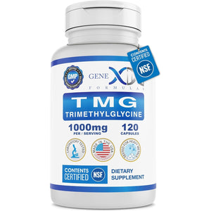 Genex Formulas TMG Supplement 1000Mg (120 Capsules) - NSF Certified for Safety, Quality & Label Accuracy - Betaine Anhydrous Trimethylglycine - Liver Supplement - Gluten Free & Non-Gmo - 30-Day Supply
