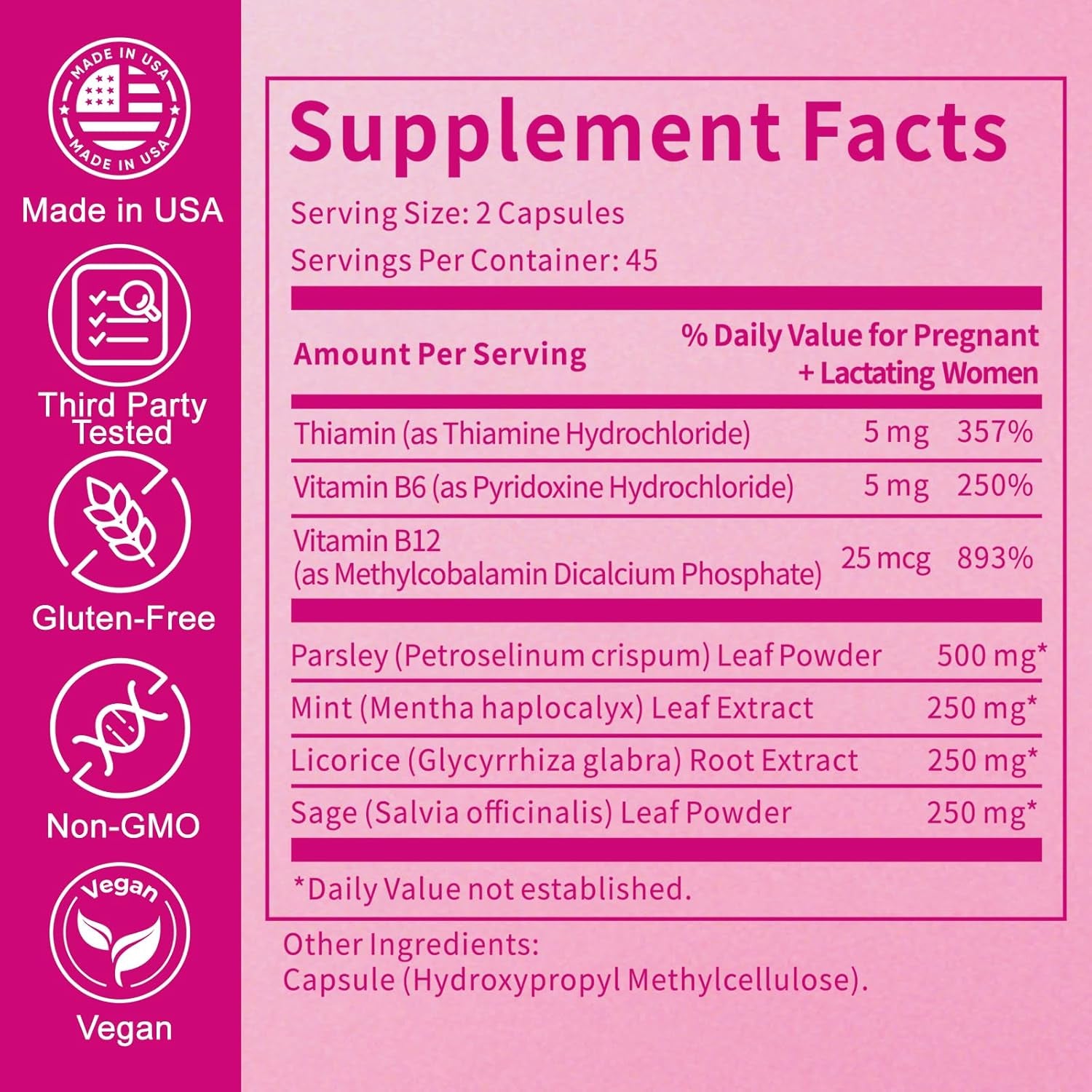 Dry up Breastmilk Fast, Dry up Milk Supply, Stop Breastfeeding Products for Women, Stopper Pumping & No Engorgement, Fast Milk Flow Reduction, 90 Capsules
