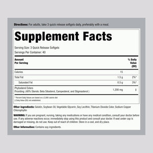 Piping Rock Plant Sterols Supplement | 1200 Mg | 120 Softgels | with Beta Sitosterol | Phytosterol Complex | Non-Gmo, Gluten Free