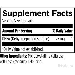 Designs for Health DHEA 25Mg - DHEA Supplement for Men + Women - Supplement to Help Support Healthy Aging, Muscle Integrity, Energy + Hormonal Synthesis - Non-Gmo (60 Capsules)