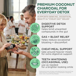 Wild Foods Activated Charcoal Capsules | 100% Organic Coconut Shells Active Tablets | Lab Tested & Non-Gmo Pills | Made in USA (120 Capsules)