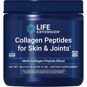 Life Extension Collagen Peptides for Skin & Joints, Collagen Types I, II & III in an Easy-Mix Powder, Gluten Free, Non-Gmo, Net Weight 343 Grams