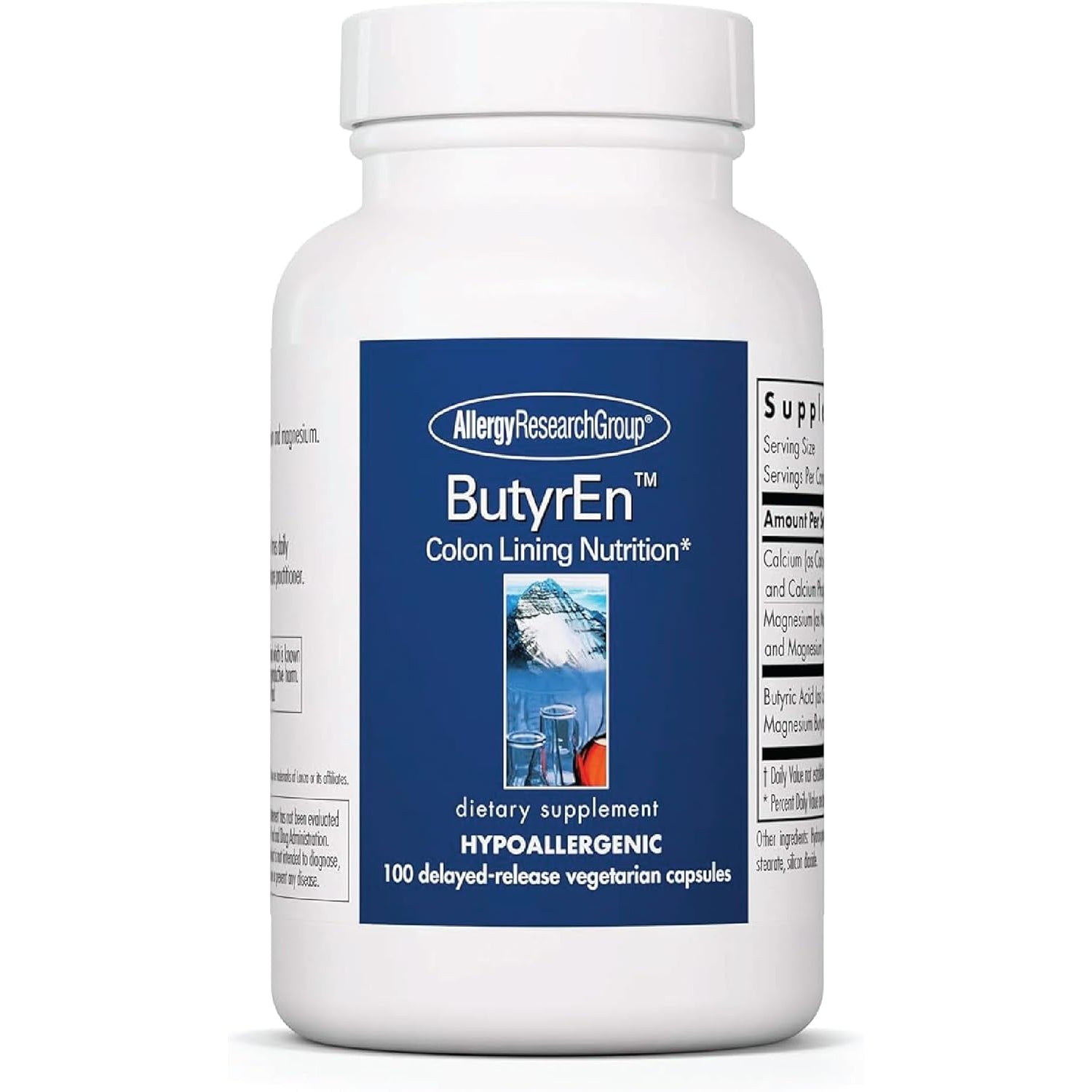 ARG Butyren Colon Lining Nutrition - Supports Gut and Colon Health - Digestive Support - Delivers 200 Mg - Vegetarian & Hypoallergenic - 100 Servings - 100 Delayed-Release Capsules