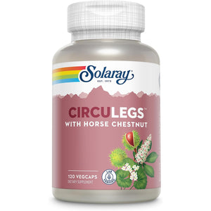 SOLARAY Circulegs - Herbal Supplements for Wellness Support W/Horse Chestnut Extract and Vitamin C, plus Gotu Kola, Flavonoids, Hesperidin Blend - Vegan, Gluten Free, 60-Day Guarantee - 60 Servings