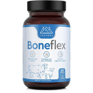 Lonvera Boneflex Glucosamine Chondroitin MSM Turmeric Joint Support Supplement with Grass Fed Bone Marrow and Collagen - Joint Supplements for Men and Women, 60 Capsules