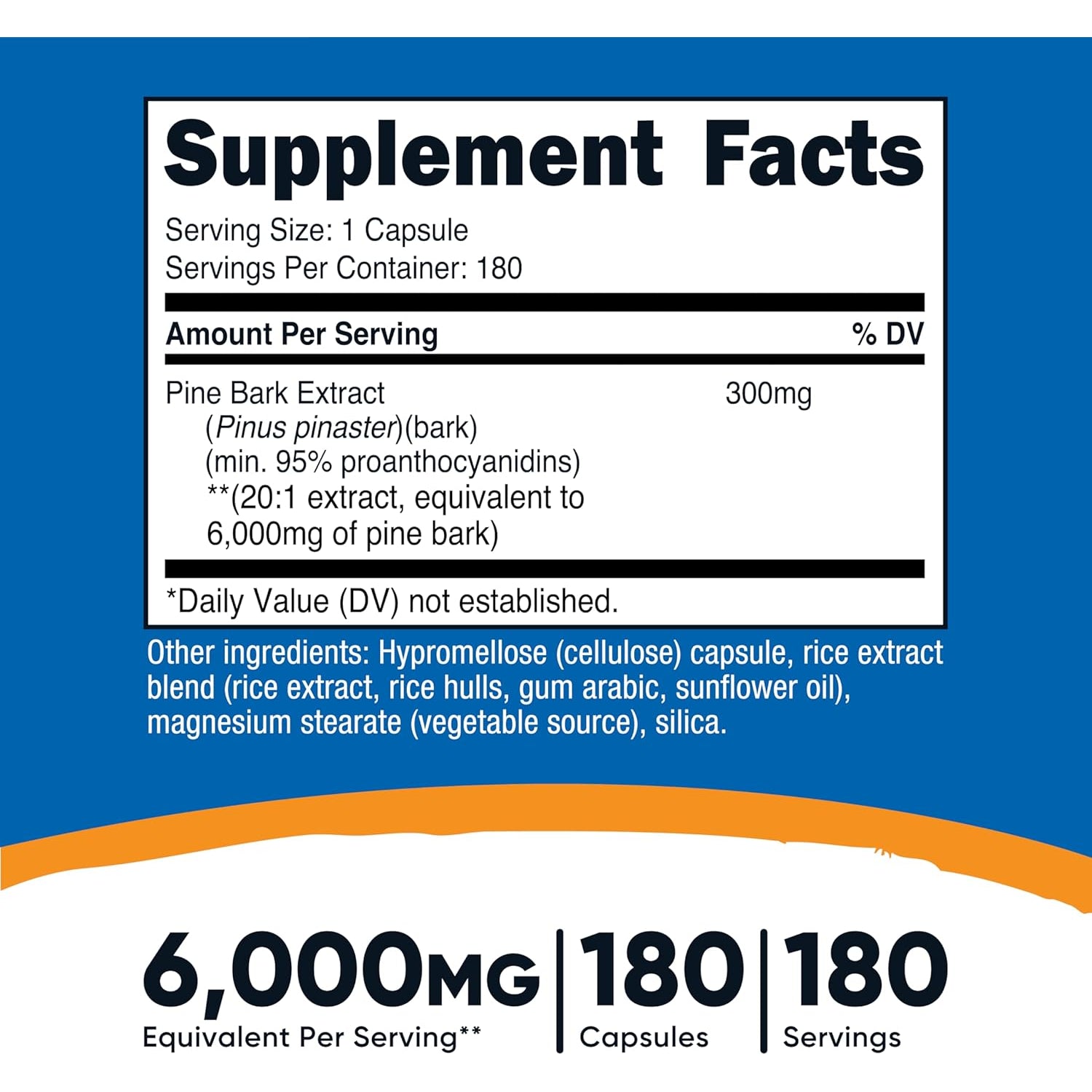 Nutricost Pine Bark Extract, 180 Capsules for 180 Servings per Bottle