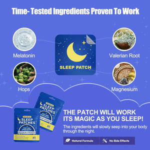 Adelbras Sleep Patches for Adults, Upgraded All-Natural Ingredients, Fast-Acting Melatonin & Valerian, Long-Lasting Night Comfort Sleep Aids for Men & Women