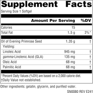 Source Naturals Evening Primrose Oil, Hexane Free, Cold-Pressed - 1350Mg, 120 Softgels