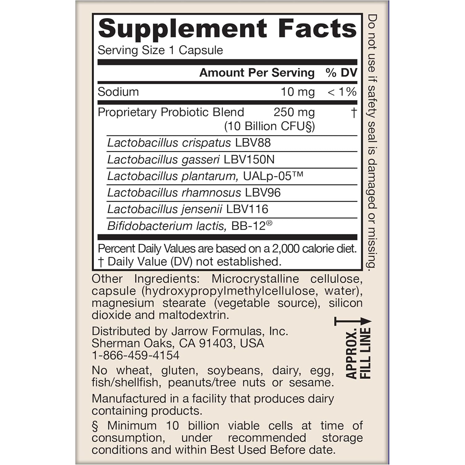 Jarrow Formulas Fem-Dophilus Advanced Vaginal & Digestive Probiotics 10 Billion CFU with 6 Science Backed Strains, for Vaginal, Urinary Tract, Digestive & Immune Support, 30 Capsules, Shelf-Stable