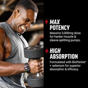 Force Factor L-Arginine Nitric Oxide Supplement with Bioperine to Help Build Muscle and Support Stronger Blood Flow, Circulation, Nutrient Delivery, and Pumps, L-Arginine 3000Mg, 3G, 150 Capsules