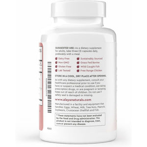 Alaya Naturals Hydrolyzed Multi Collagen Peptides Protein Capsules - Type I, II, III, V, X Grass-Fed Bovine, Chicken, Marine Collagen Supplement with MSM + GC (Capsules - 120 Count)