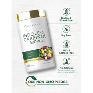 Carlyle Indole-3-Carbinol 400 Mg Supplement | 120 Capsules | I3C with Broccoli Resveratrol Blend | Vegetarian, Non-Gmo & Gluten Free