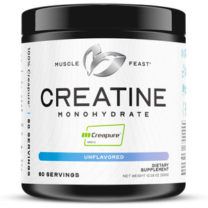 Muscle Feast Creapure Creatine Monohydrate Powder, Vegan Keto Friendly Gluten-Free, Mass Gainer, Muscle Recovery Supplement and Trusted Creatine for Muscle Growth, Creatine Powder, Unflavored, 300G