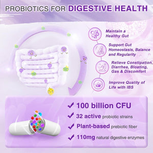 ZEBORA Probiotics for Women Digestive Health with Enzymes & Prebiotics 100 Billion Cfus| Vaginal Probiotics with D Mannose & Cranberry | Urinary Tract Health | Immune Support, 90 Capsules