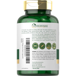 Carlyle Magnolia Bark | 180 Powder Capsules | Herbal Extract Supplement | Non-Gmo, Gluten Free