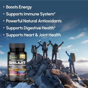Shilajit for Men and Women-Organic Himalayan Shilajit Capsules with Sea Moss, Black Seed Oil, Ashwagandha, Rhodiola Rosea, Burdock, Cordyceps Mushroom, Ginseng, Turmeric, Ginger, 120 Capsules