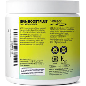 Sparkle Wellness VERISOL Bioactive Hydrolyzed Collagen Peptides | Collagen Powder Supplement with Vitamin C & Hyaluronic Acid for Hair, Skin, and Nail Health | Skin Boost plus (No Flavor) [30-Serves]