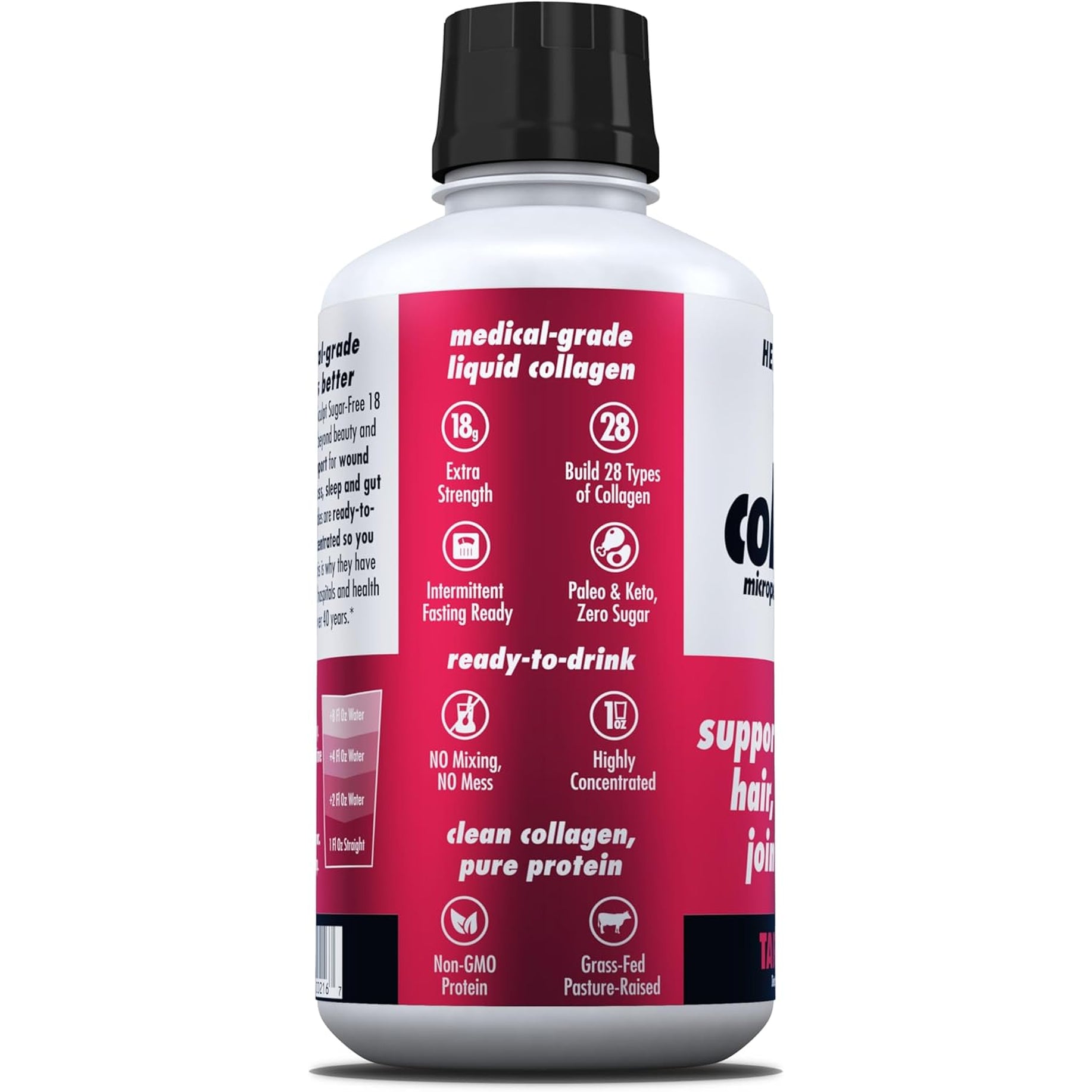 HEALTH DIRECT Aminosculpt Sugar-Free Collagen Supplement - High Potency Medical-Grade Protein for Hair, Skin, Nails & Joints, Grass-Fed, Non-Gmo, Liquid Collagen - Tart Cherry - 30 Fl Oz