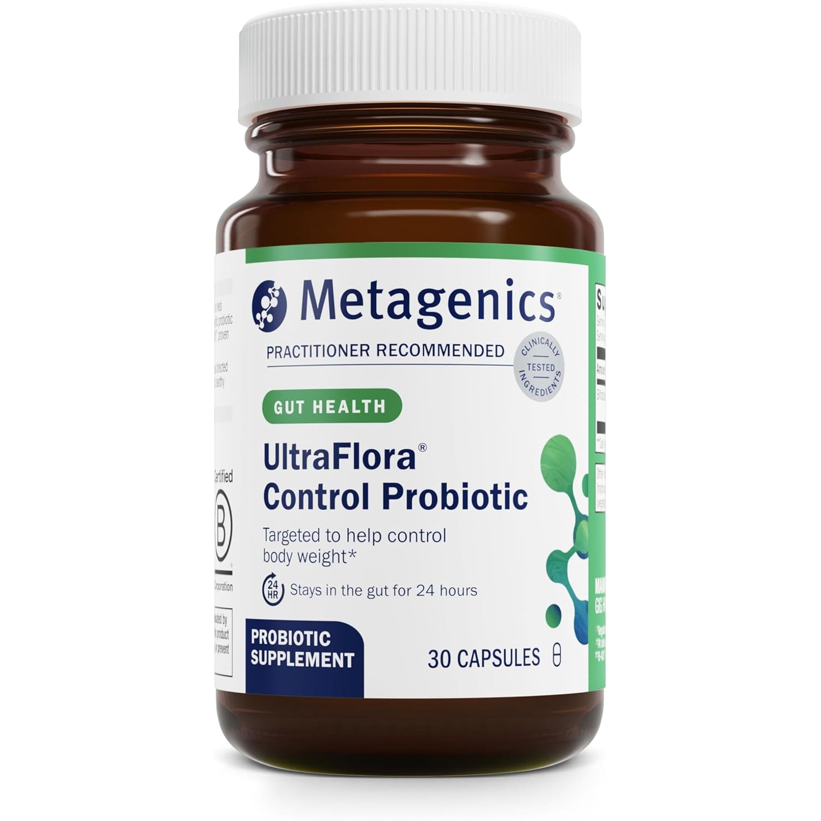 Metagenics Ultraflora Control Probiotic Supplement - Shelf-Stable Formula with Prebiotics - Supports Healthy Gut Microbiome, Weight Regulation & Bloating Relief* - 30 Servings