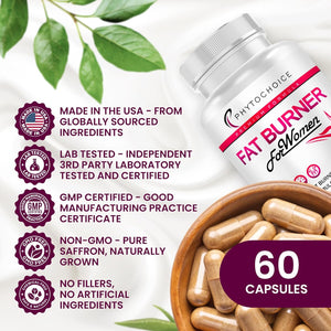 Fat Burner for Women with Raspberry Ketones, Green Tea & African Mango – Best Diet Pills That Work Fast for Women, All-Natural Weight Loss Supplements Supports Metabolism & Belly Fat Burn, 60 Capsules