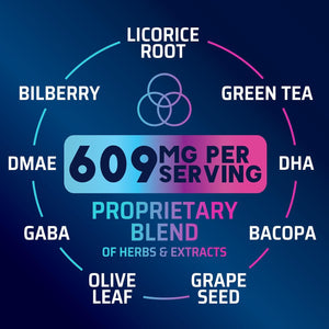 Brain Memory Supplement Pills - 3X Strength Nootropics for Concentration, Clarity & Focus Support - Brain Health Cognitive Vitamins with Bacopa, Phosphatidylserine & DMAE, Brain Booster - 60 Capsules