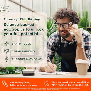 The Genius Brand Genius Consciousness - All-In-One Brain Health Supplement for Clarity - Supports Concentration, Creative Thinking, Energy & Memory - Powered by Nootropics - 15 Servings - Snow Cone