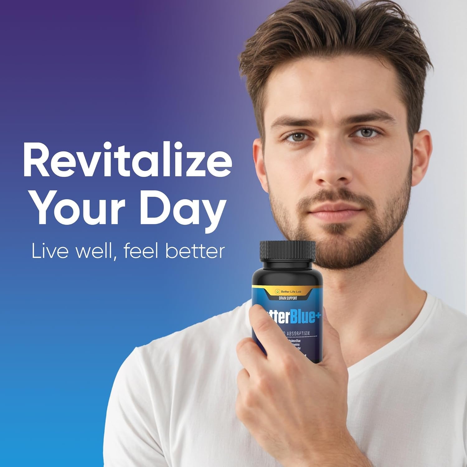 BETTER LIFE LAB Methylene Blue Capsules 60 Count - Pharmaceutical Grade USP for Brain Energy and Cellular Health - Mental Clarity Support Supplement