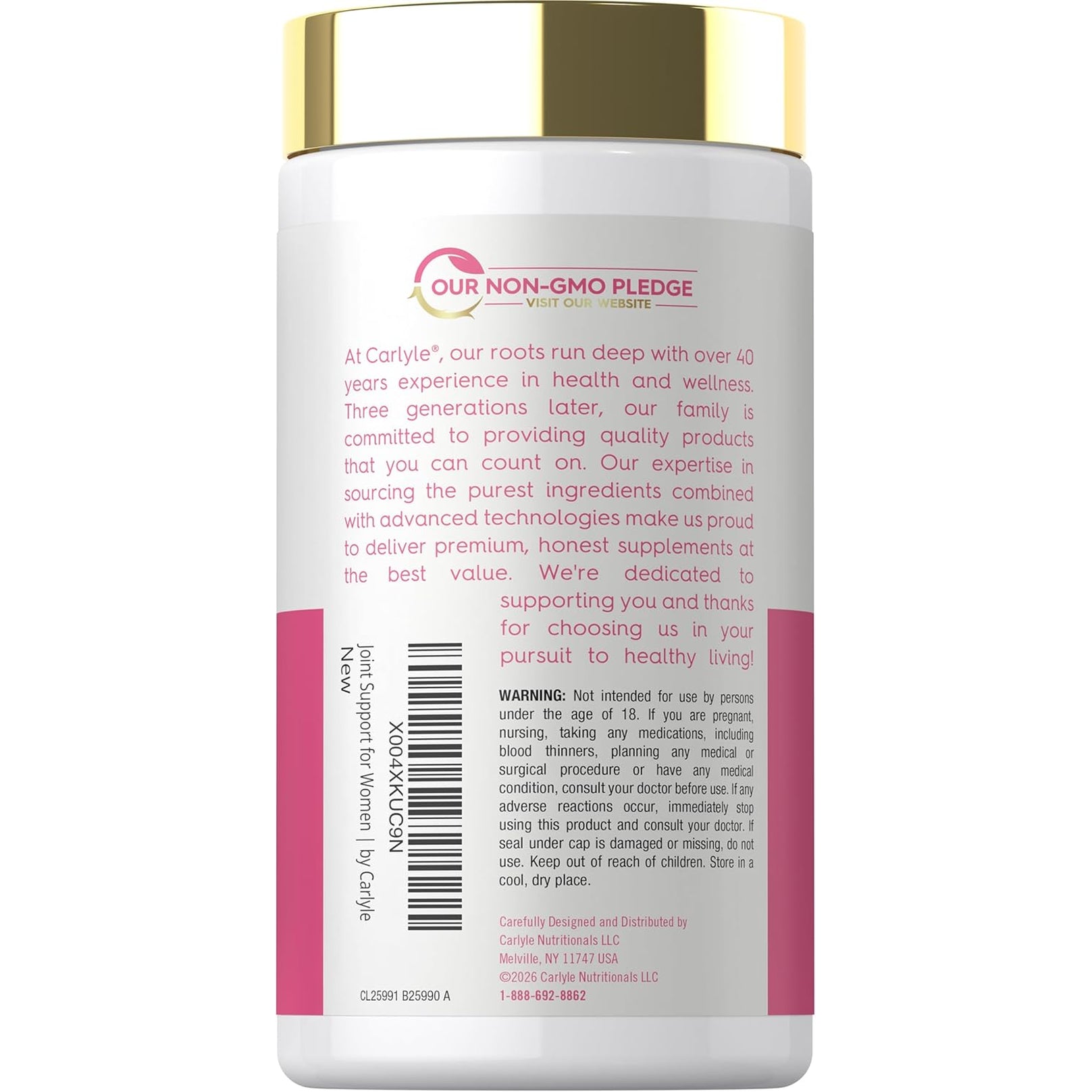 Carlyle Joint Support for Women | 60 Softgels | Complex with Omega-3 and Collagen Peptides | Non-Gmo, Gluten Free