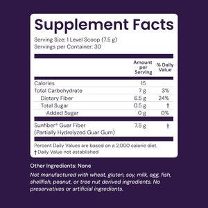 Healthy Origins Healthy Fiber Powder 7.9 Oz (225G) - Featuring Sunfiber Partially Hydrolyzed Guar Gum (PHGG) - Supports Digestive Regularity, Intestinal Health & Prebiotic Care