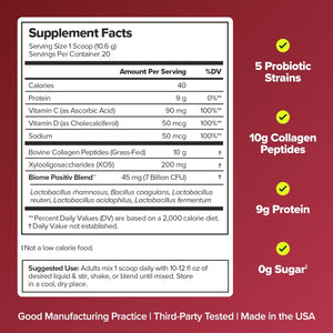 URO Women’S Probiotic + Collagen Peptides Powder – Vaginal, Skin & Gut Health in One Daily Scoop – with Hydrolyzed Collagen Peptides, Probiotic Blend, and XOS Prebiotics – 20 Servings