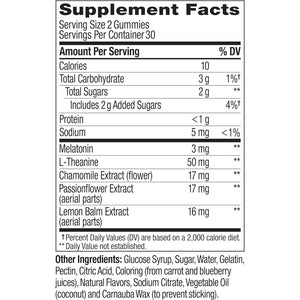 OLLY Sleep Gummy, 3 Mg Melatonin, L-Theanine, Chamomile, and Lemon Balm Extracts, Blackberry Flavor, 30 Day Supply - 60 Count